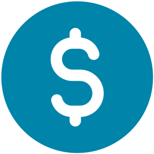 Dollar Sign in Blue Circle Icon