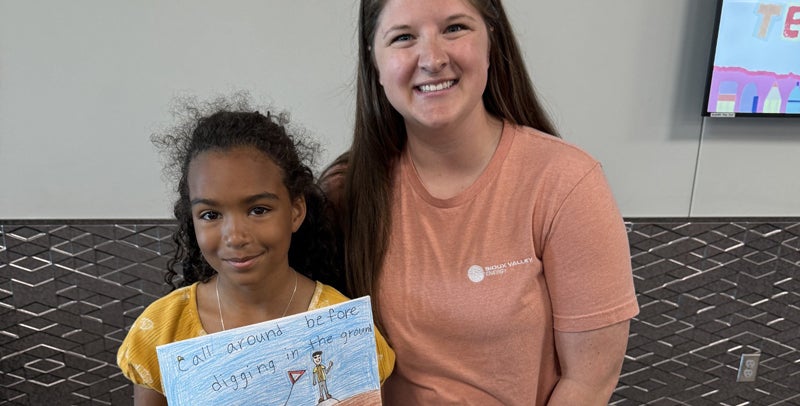 Pipestone’s Saniya Bashir poses for a photo with SSC member Holly Kruger. Saniya’s billboard is in Luverne on Hwy 75.