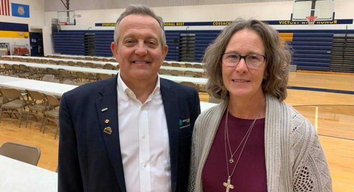 Pictured above is SVE Board President, Gary Fish of Brandon and District 2 Director, Ann Vostad of Volga.